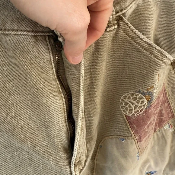 Anthropologie - Patchwork Beige Jeans - Picture 8 of 8